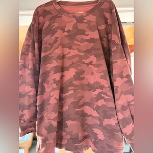 Lululemon Athletica Perfectly Oversized Crew In Pink Camo Plus Size 16-18